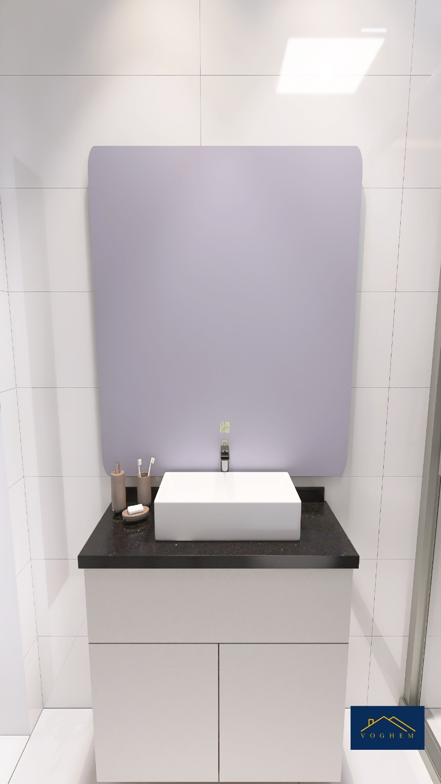 Banheiro do projeto 3D do apartamento