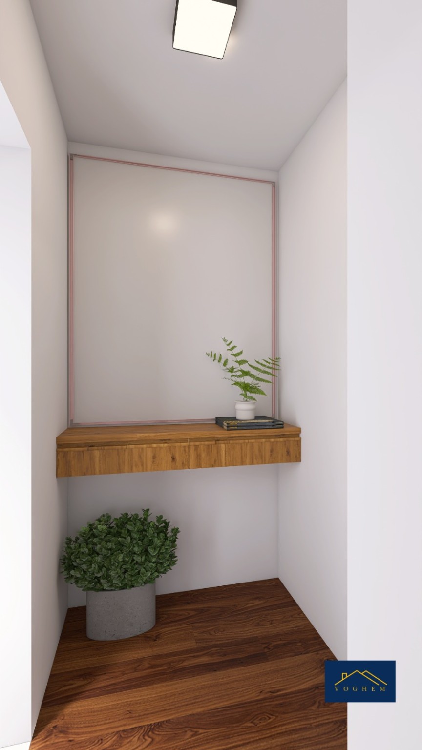 Lavanderia do projeto 3D do apartamento