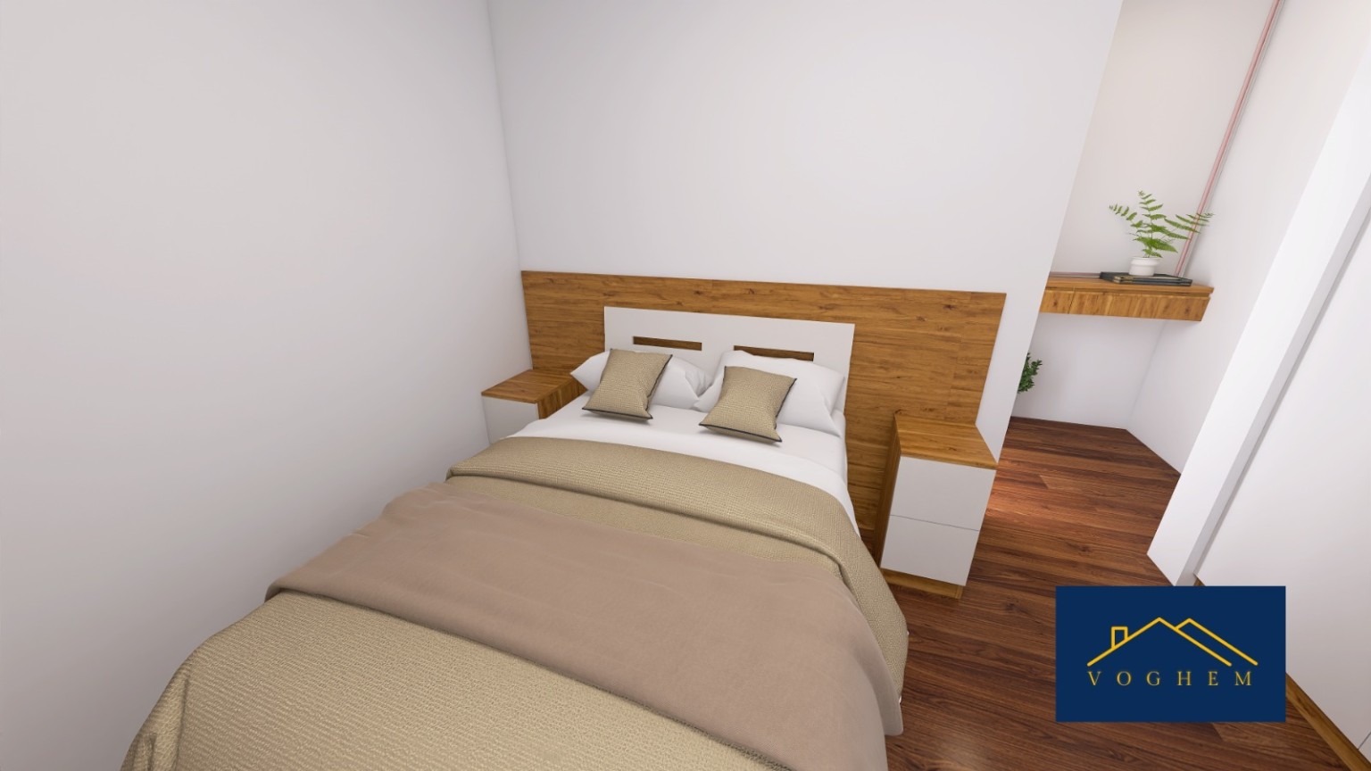 Nicho decorativo do projeto 3D do apartamento