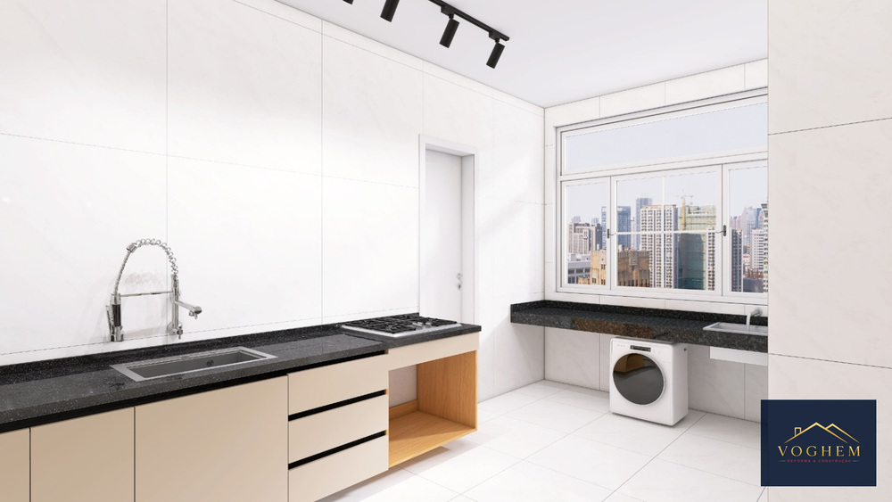 Projeto em 3D - cozinha e lavanderia